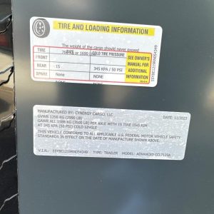 2024 Cynergy Cargo 7x12SA Cargo / Enclosed Trailer - Image 3